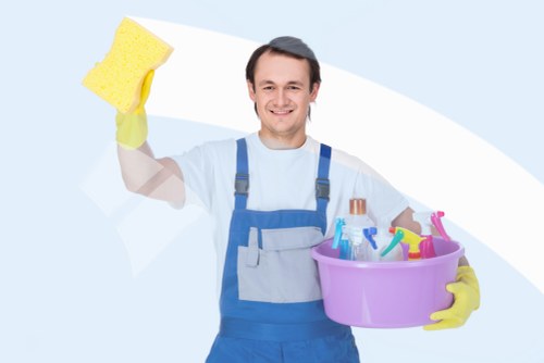 Office cleaning team working in a Bermondsey commercial workspace