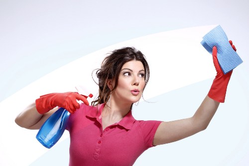 Local cleaners working in a Bermondsey apartment building